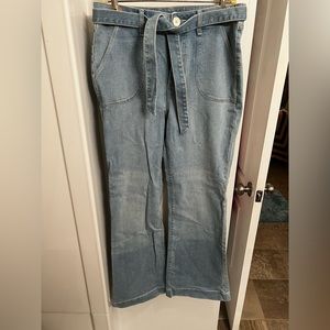 Flare High Rise Jeans with Belt